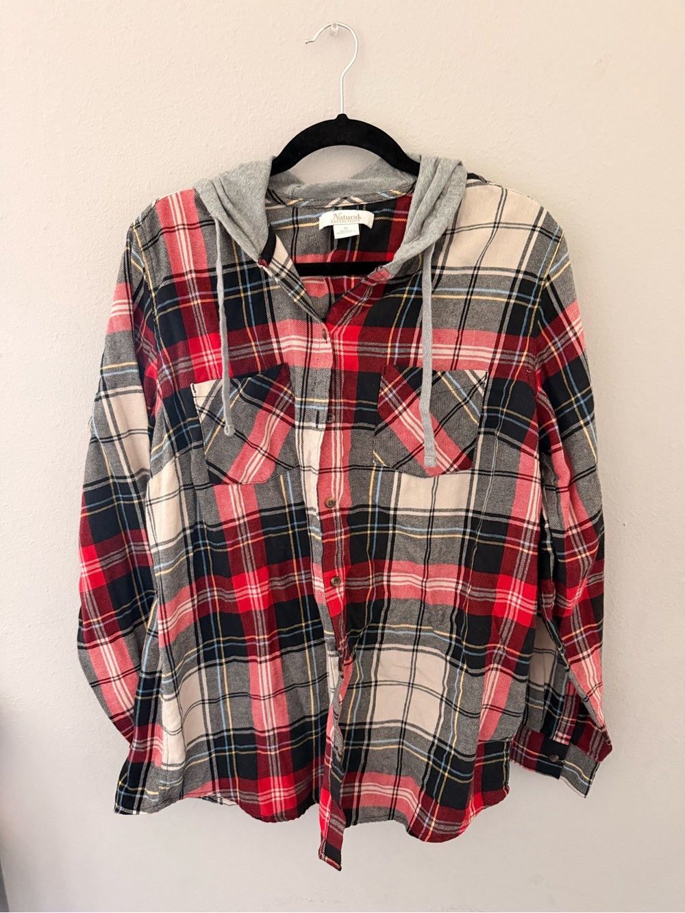 Cabelas Hooded Flannel Long=sleeved Shirt